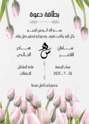 أبيض وردي أنيق زفاف دعوة عمودية